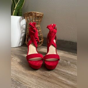 Red platform heels